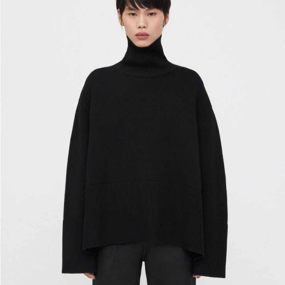 ISO Toteme Black Cotton Turtleneck XS
